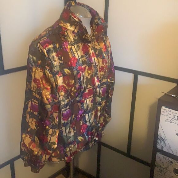 - ARGEE SPORTS Women’s Windbreaker Floral Jacket Large O620 - Picture 4 of 11